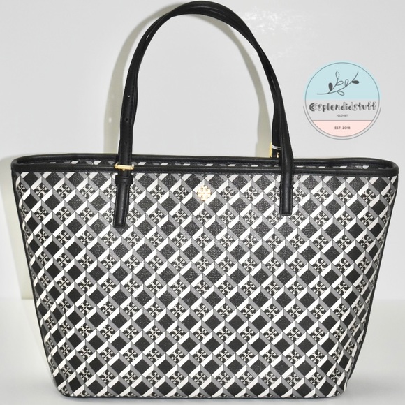 TORY BURCH Crossbody/ Tote Bag Geo Logo Zip Closure - Picture 5 of 14